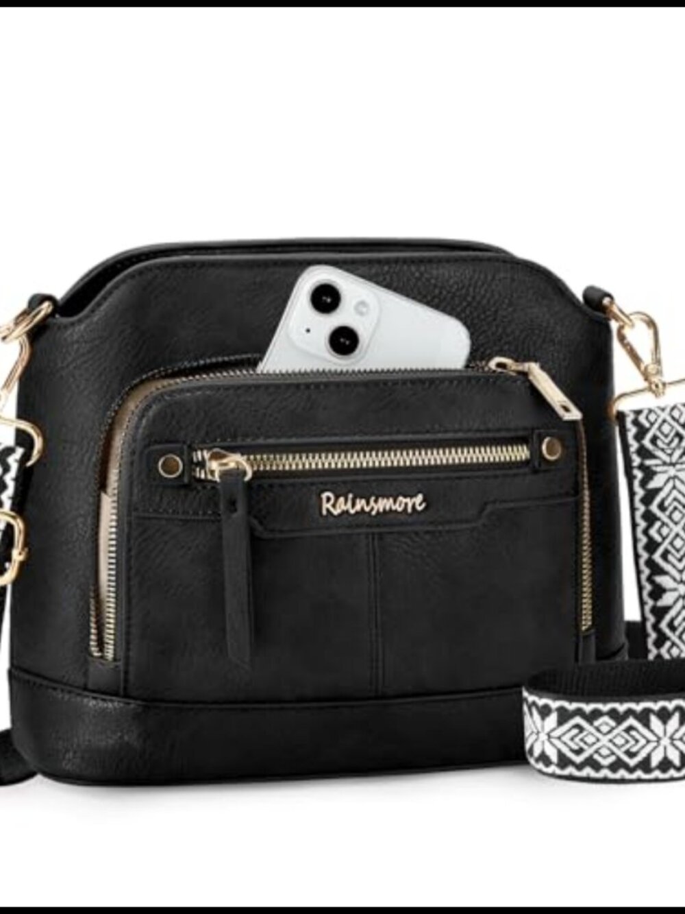 PU Leather Crossbody Bag Womens Wide Strap Shoulder Handbag Vintage Travel Purse